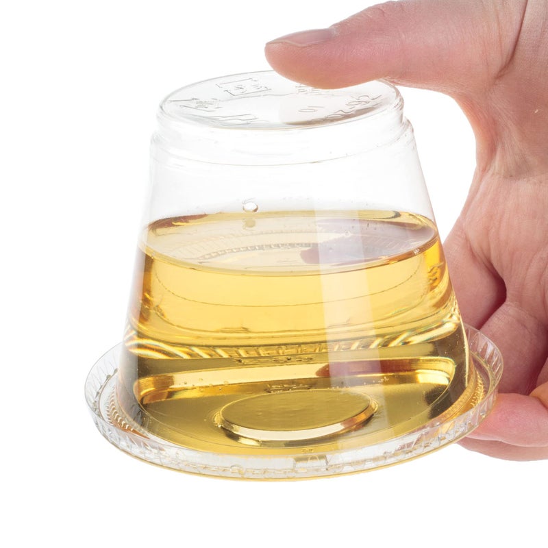 Golden Apple Cup series, 9oz Clear Plastic cups with Flat lids no hole 50sets - Image 3